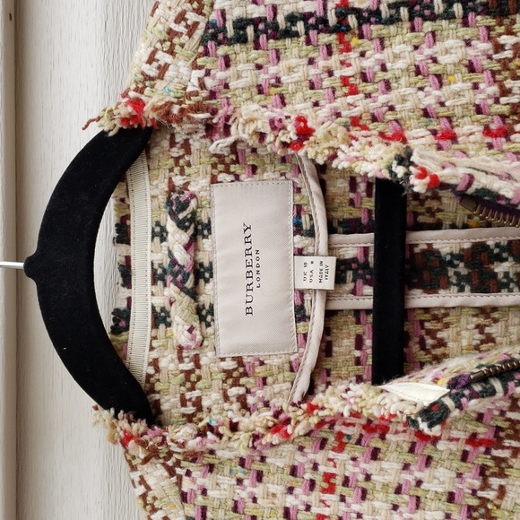 BURBERRY TWEED CHECK JACKET BLAZER - Picture 2 of 12